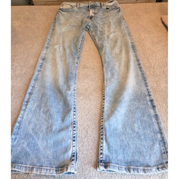 BKE Buckle Tyler Jeans Mens 34R (34x31) Straight Leg Light Wash Fade Distressed - Picture 4 of 16